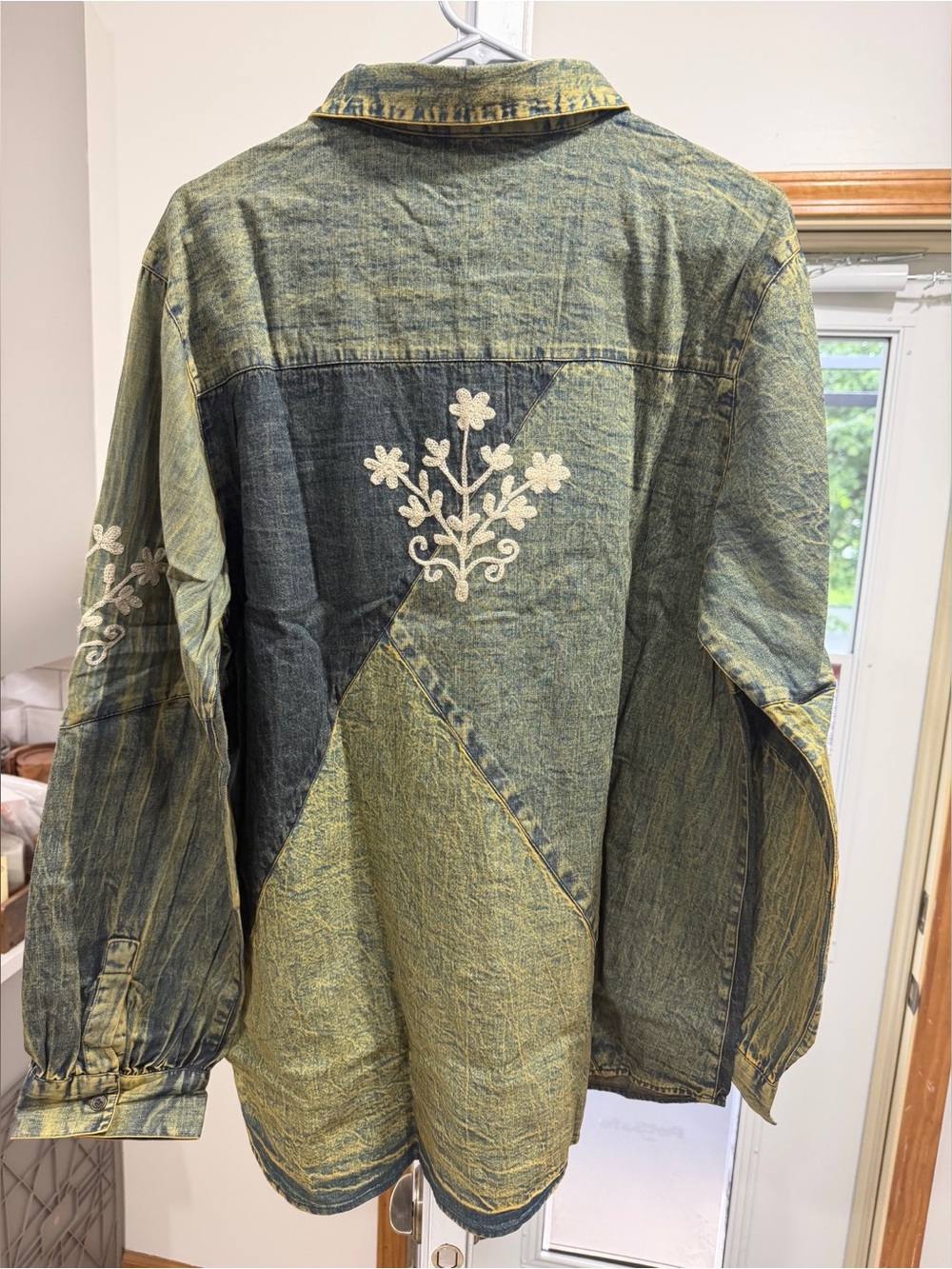 Young Threads Embroidered Floral Button Down Top - Picture 3 of 4